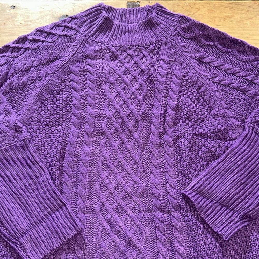 Woman’s Mock Neck 3/4 sleeve sweater purple size 5XL - Picture 6 of 8